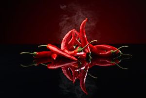 Chilli papričky - plody, detail