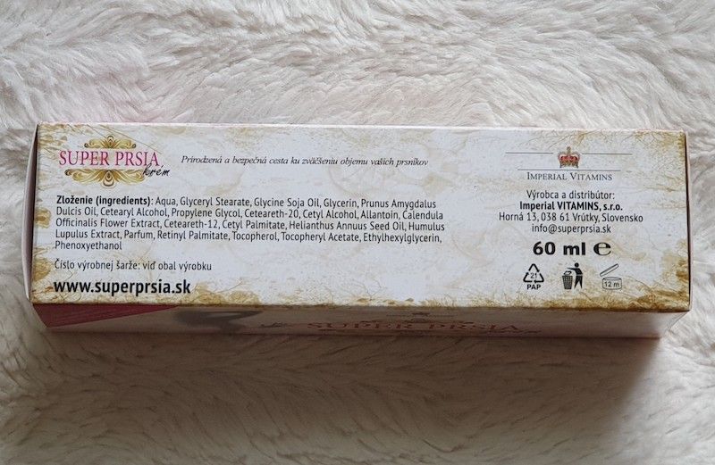 zloženie krému Super Prsia