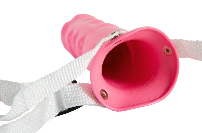 Strap-on ružové dildo pre páry (duté)