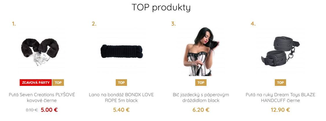 Flagranti BDSM a fetish - top produkty eshopu