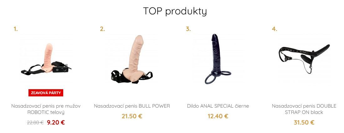 Flagranti strap-on top produkty eshopu